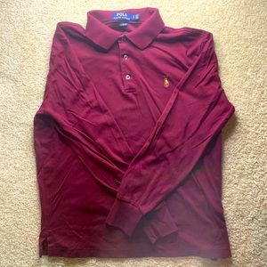 Men’s Small Maroon Long Sleeve Ralph Lauren Polo - Classic Fit